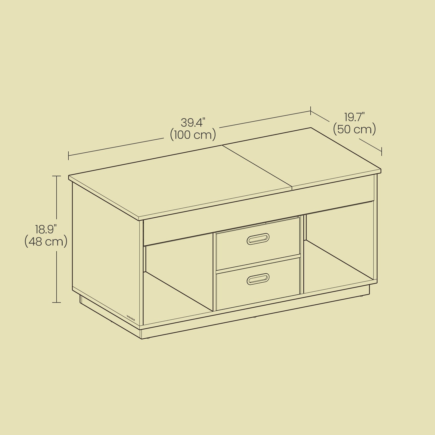 Coffee Table, Lift Top Coffee Table with 2 Drawers, Center Table with Lift Tabletop - image 5