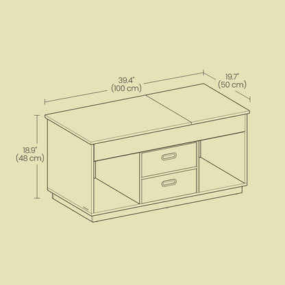 Coffee Table, Lift Top Coffee Table with 2 Drawers, Center Table with Lift Tabletop - image 5