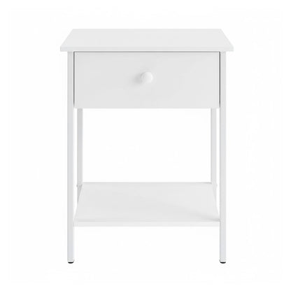 Bedside Table with Drawer and Shelf, Modern End Table, Steel Frame - image 1
