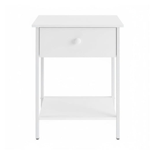 Bedside Table with Drawer and Shelf, Modern End Table, Steel Frame - image 1