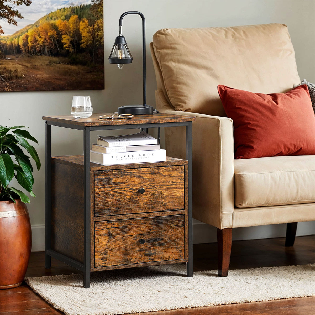 Bedside Table, Side Table, 45 x 45 x 60 cm - image 2