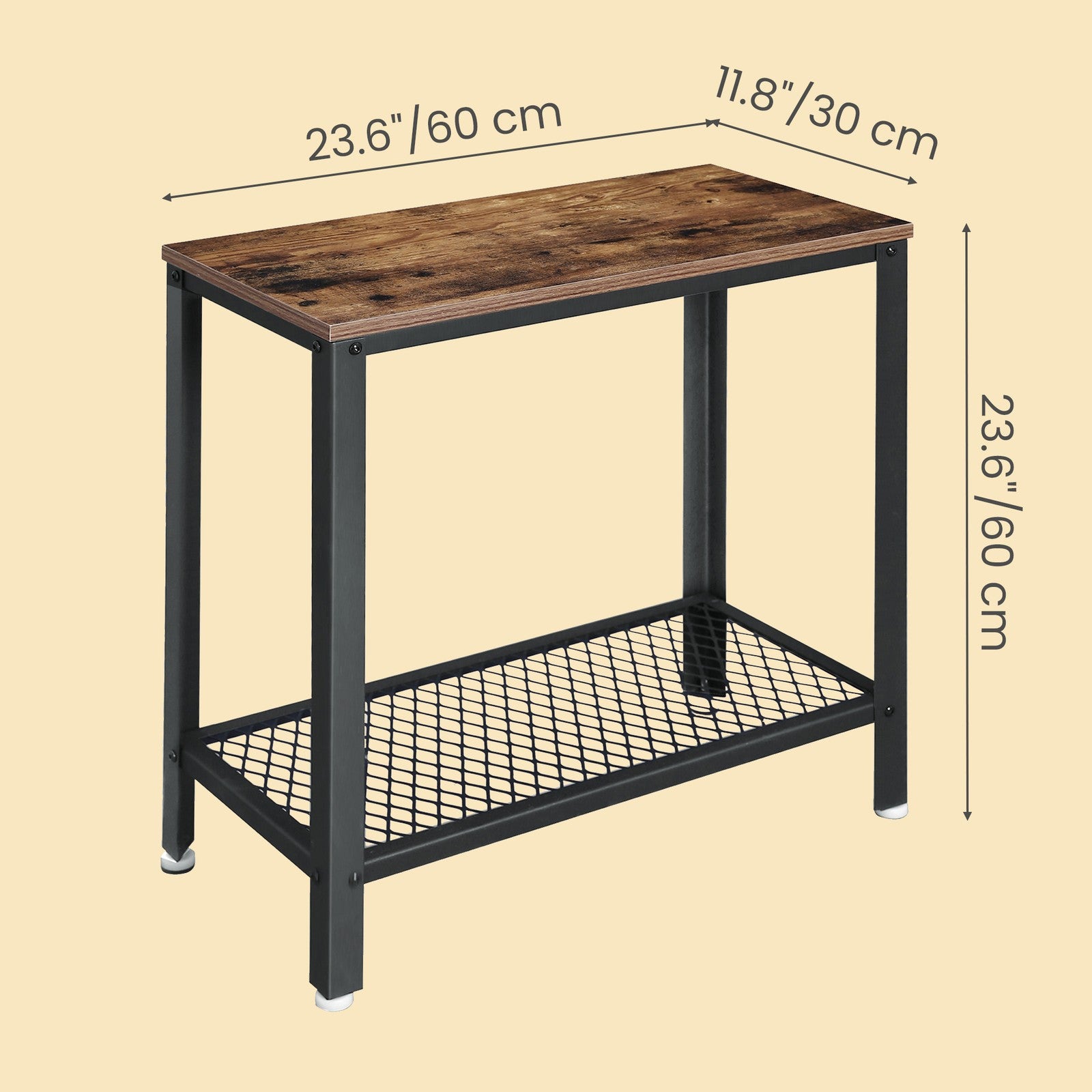 Narrow Side End Table, 2-Tier Sofa Printer Table, for Bedroom - image 3