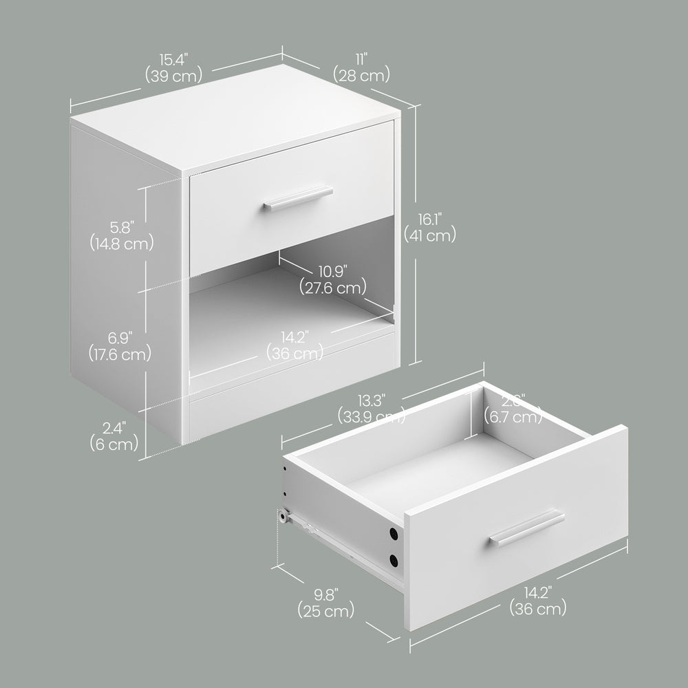 Bedside Table, Side Table with Drawer, Handle - image 9