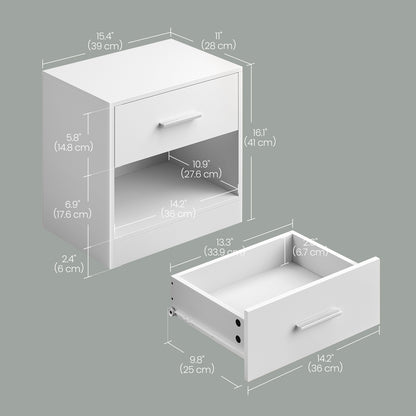 Bedside Table, Side Table with Drawer, Handle - image 9