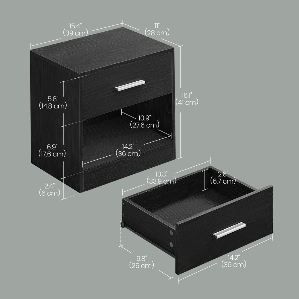 Bedside Table, Side Table with Drawer, Handle - image 17