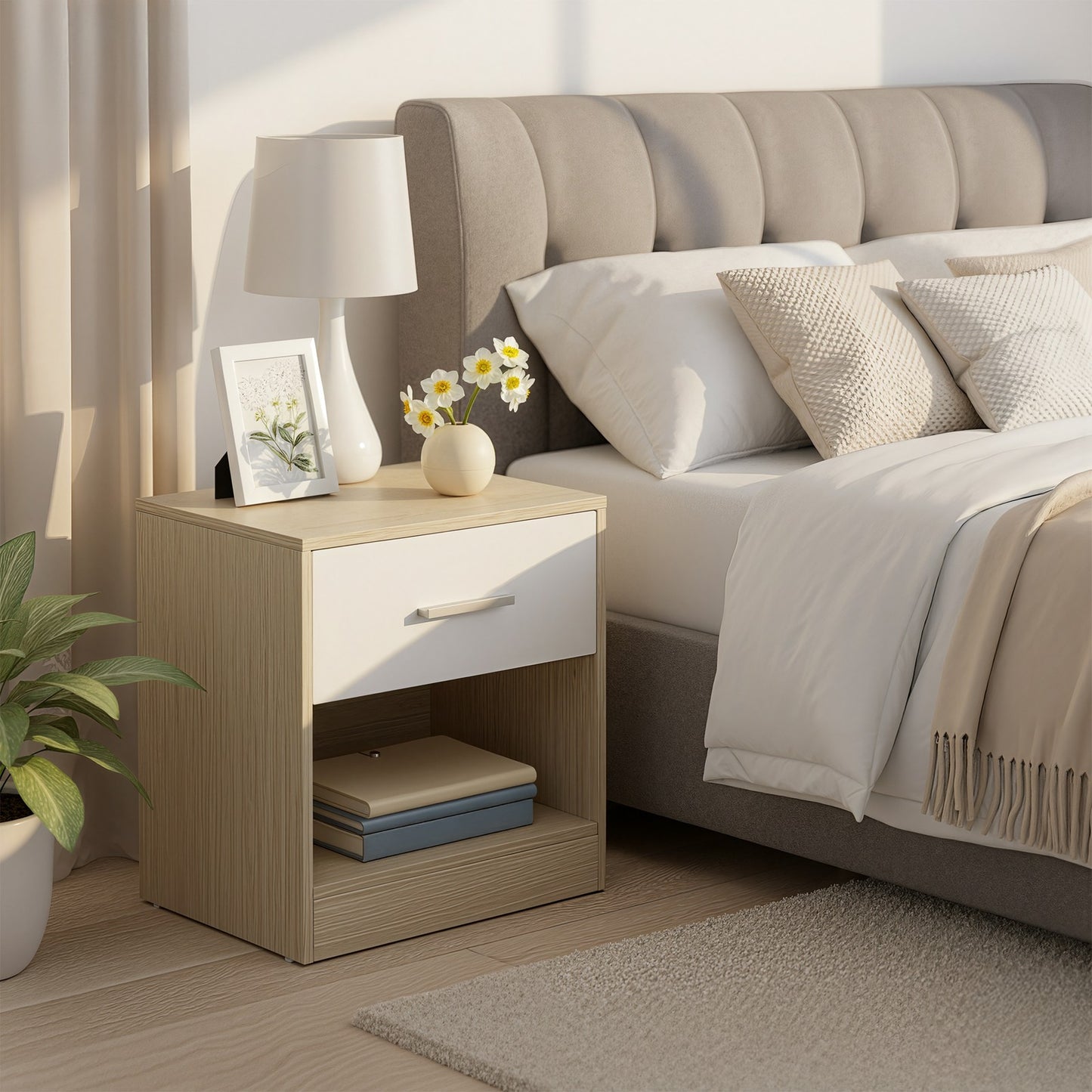 Bedside Table, Side Table with Drawer, Handle - image 21