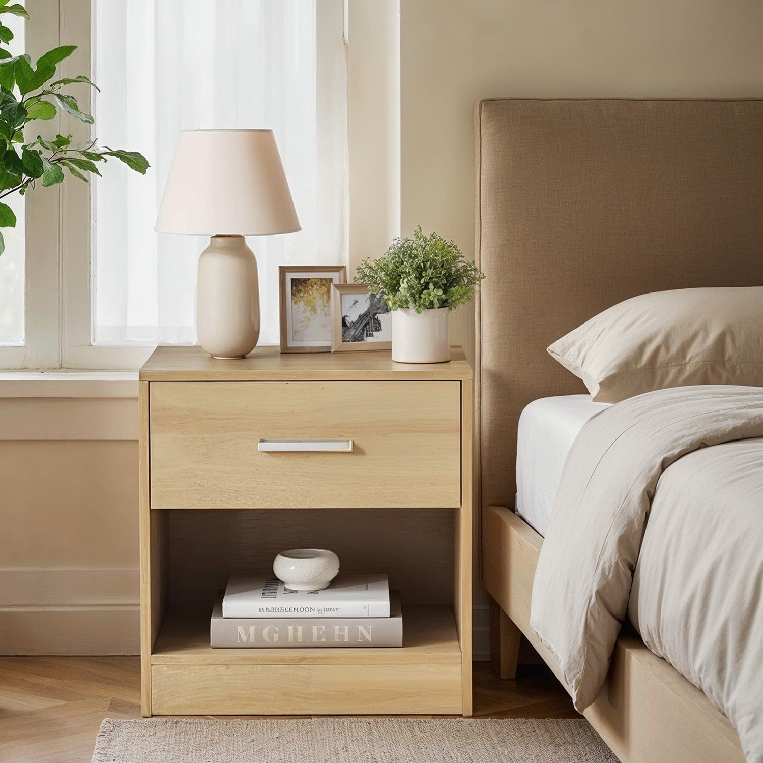 Bedside Table, Side Table with Drawer, Handle - image 27