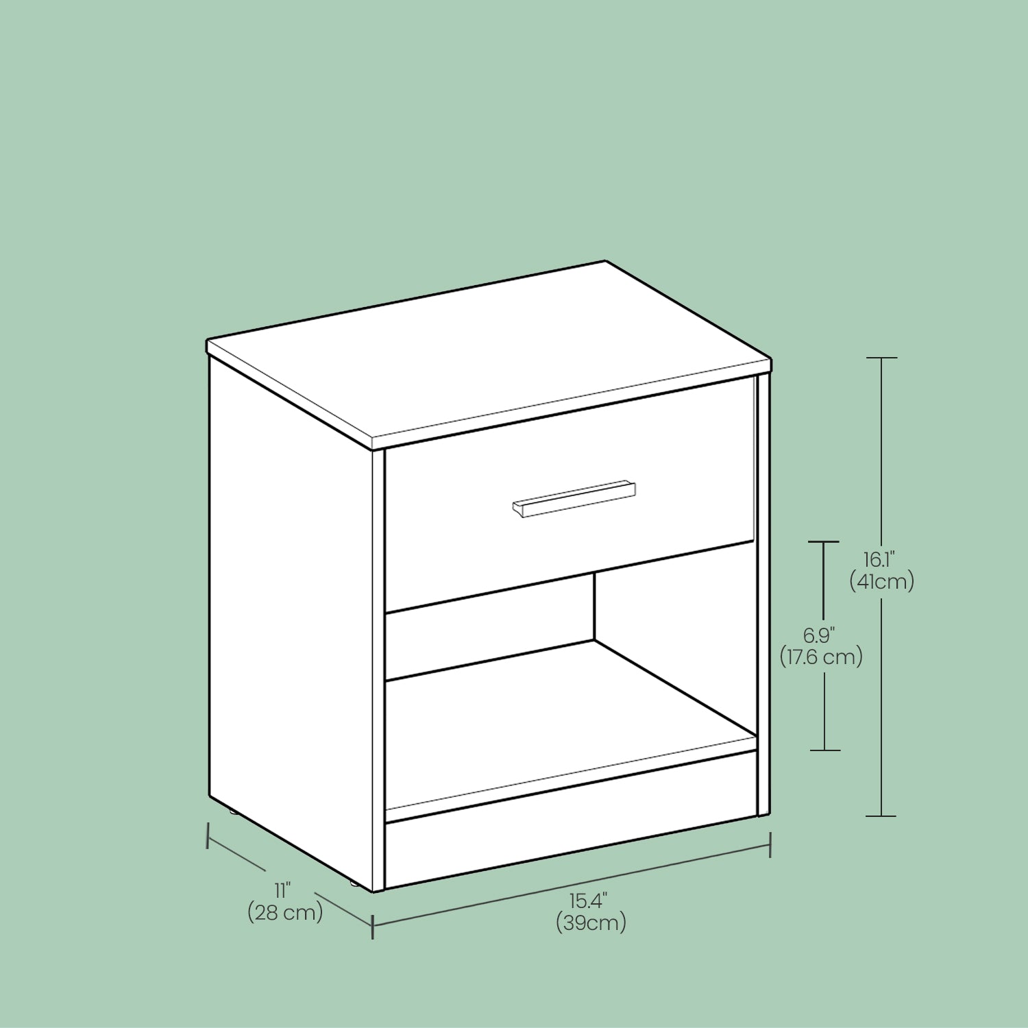 Bedside Table, Side Table with Drawer, Handle - image 30