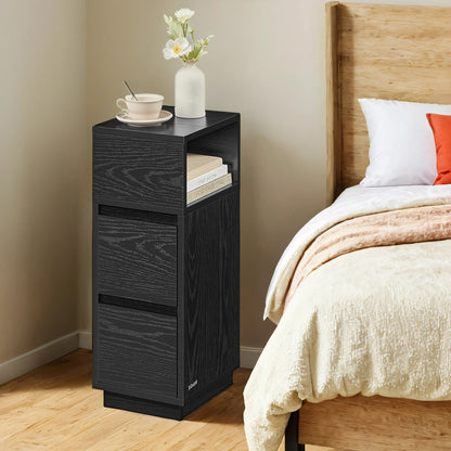 Set of 2 Narrow Side Tables, Slim End Table with 2 Drawers, 1 Open
Compartment, for Living Room, Bedroom - image 18