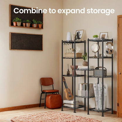 Bathroom Shelf, 5-Tier Storage Rack for Small Space, with 5 PP Shelf Liners - image 3