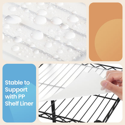 Bathroom Shelf, 5-Tier Storage Rack for Small Space, with 5 PP Shelf Liners - image 4