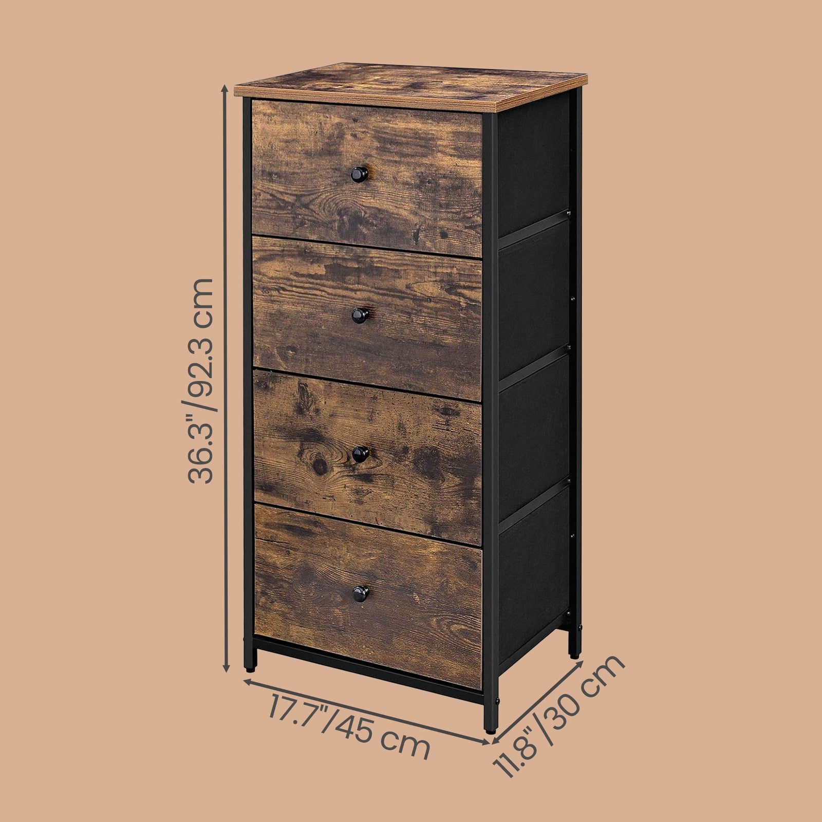 Fabric Dresser for Bedroom, with 4 Drawers, Metal Frame - image 15
