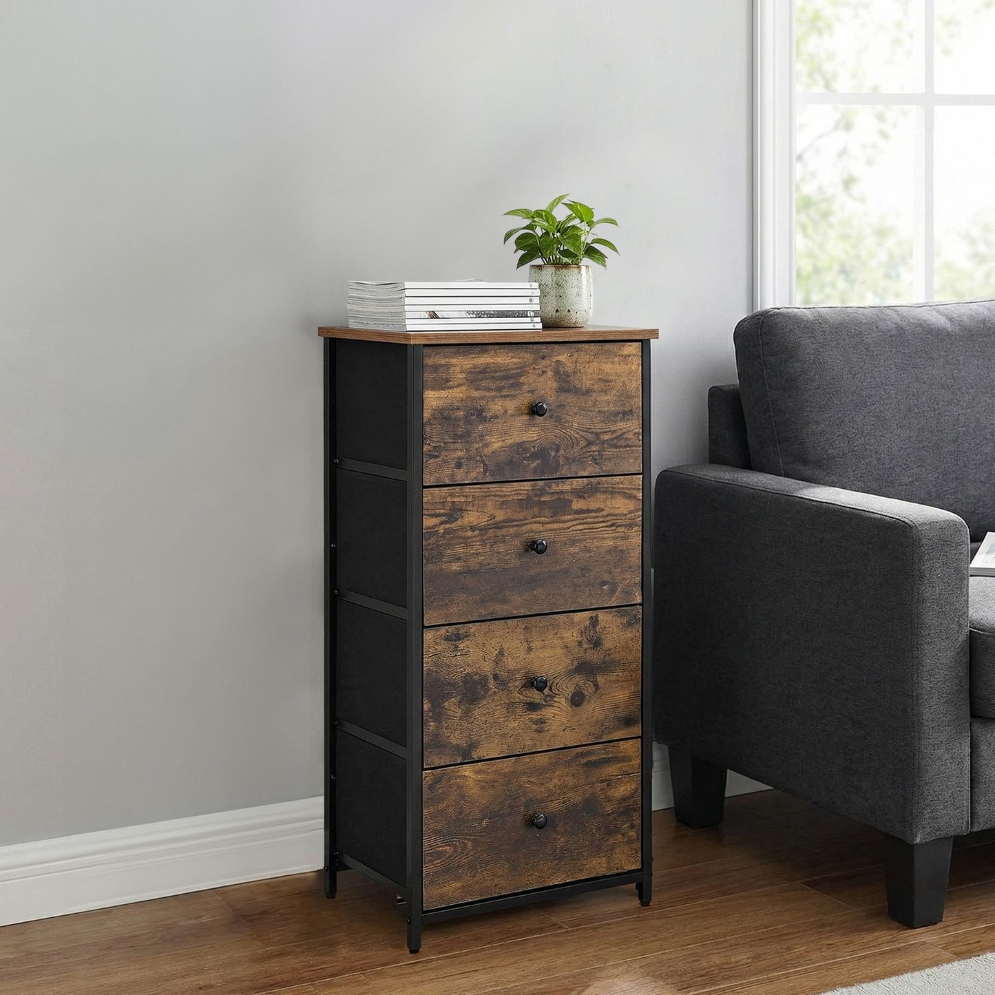 Fabric Dresser for Bedroom, with 4 Drawers, Metal Frame - image 19