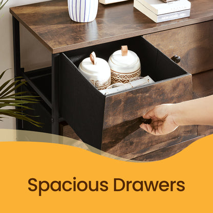 5-Drawer Fabric Dresser, Storage Chest Organiser for Bedroom, Nursery, Living Room, Brown and Black - image 4