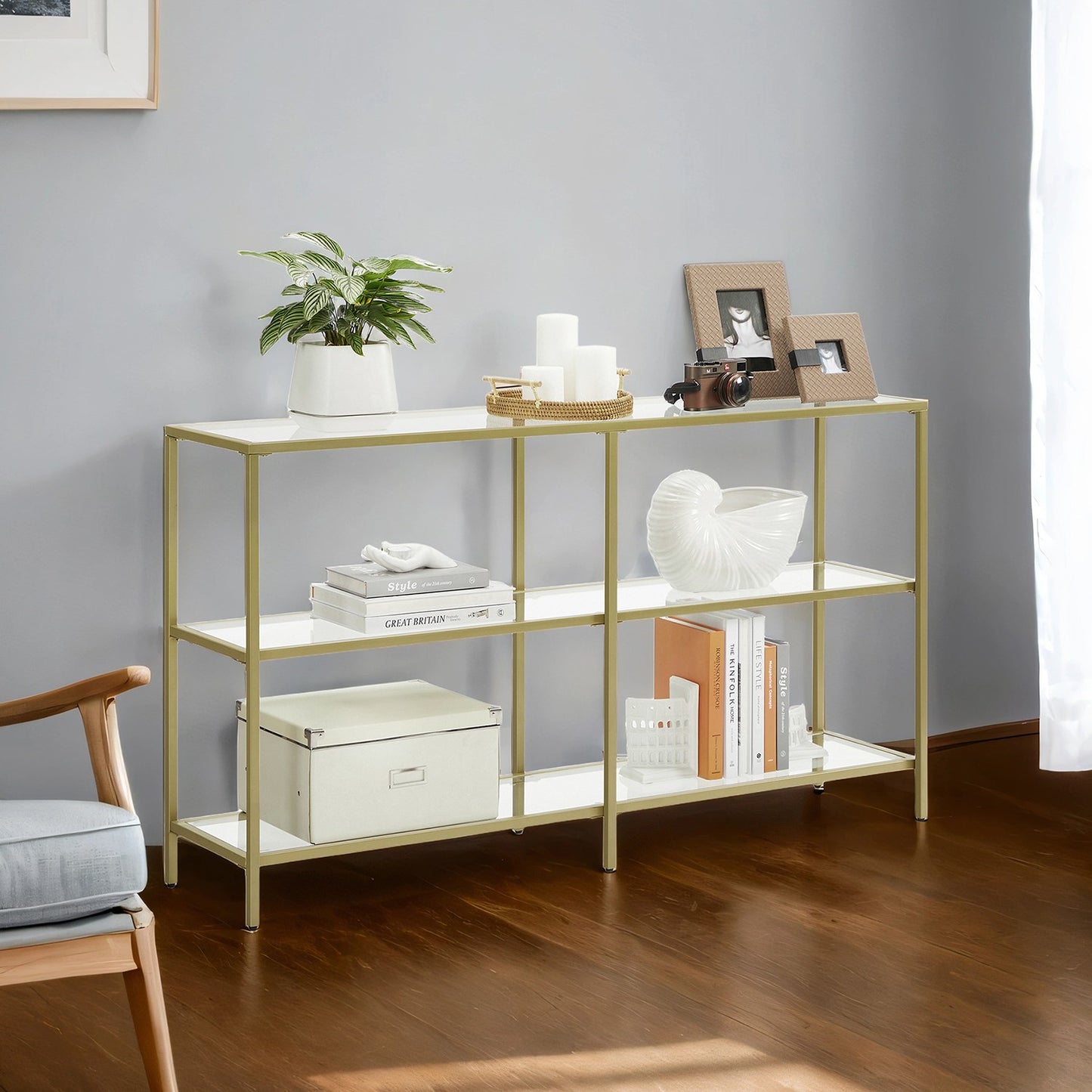 51.2 Inch Console Table, 3-Tier Modern Sofa Table for Hallway, Living Room Bedroom - image 1