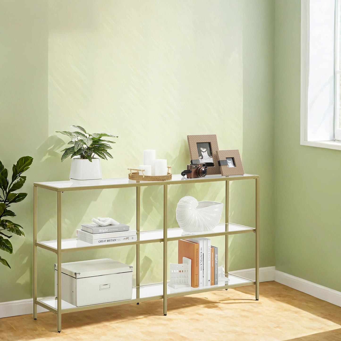 51.2 Inch Console Table, 3-Tier Modern Sofa Table for Hallway, Living Room Bedroom - image 2