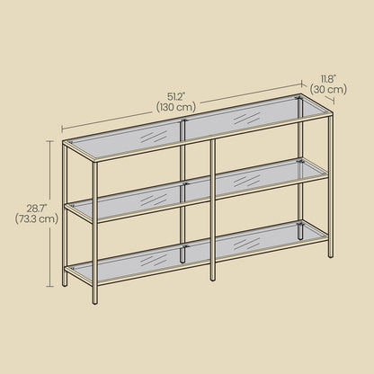 51.2 Inch Console Table, 3-Tier Modern Sofa Table for Hallway, Living Room Bedroom - image 4