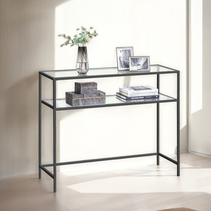 Console Table, Side Table, Tempered Glass Tabletop - image 1
