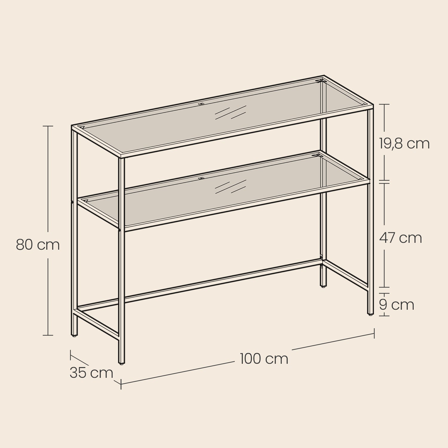 Console Table, Side Table, Tempered Glass Tabletop - image 5