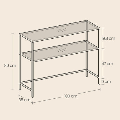 Console Table, Side Table, Tempered Glass Tabletop - image 5