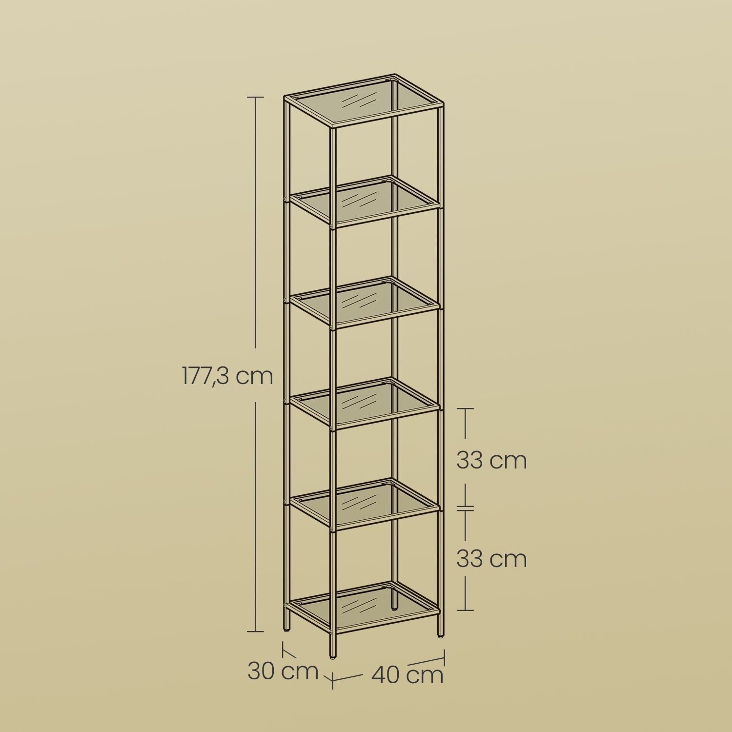6-Tier Glass Shelf, Bookshelf - image 3
