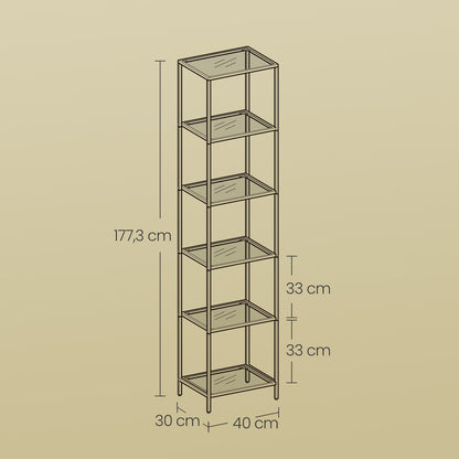 6-Tier Glass Shelf, Bookshelf - image 3