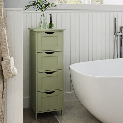 Freestanding Storage Cabinet for Bathroom, with Drawers, Modern Bathroom Storage Organiser Unit, Green - image 2