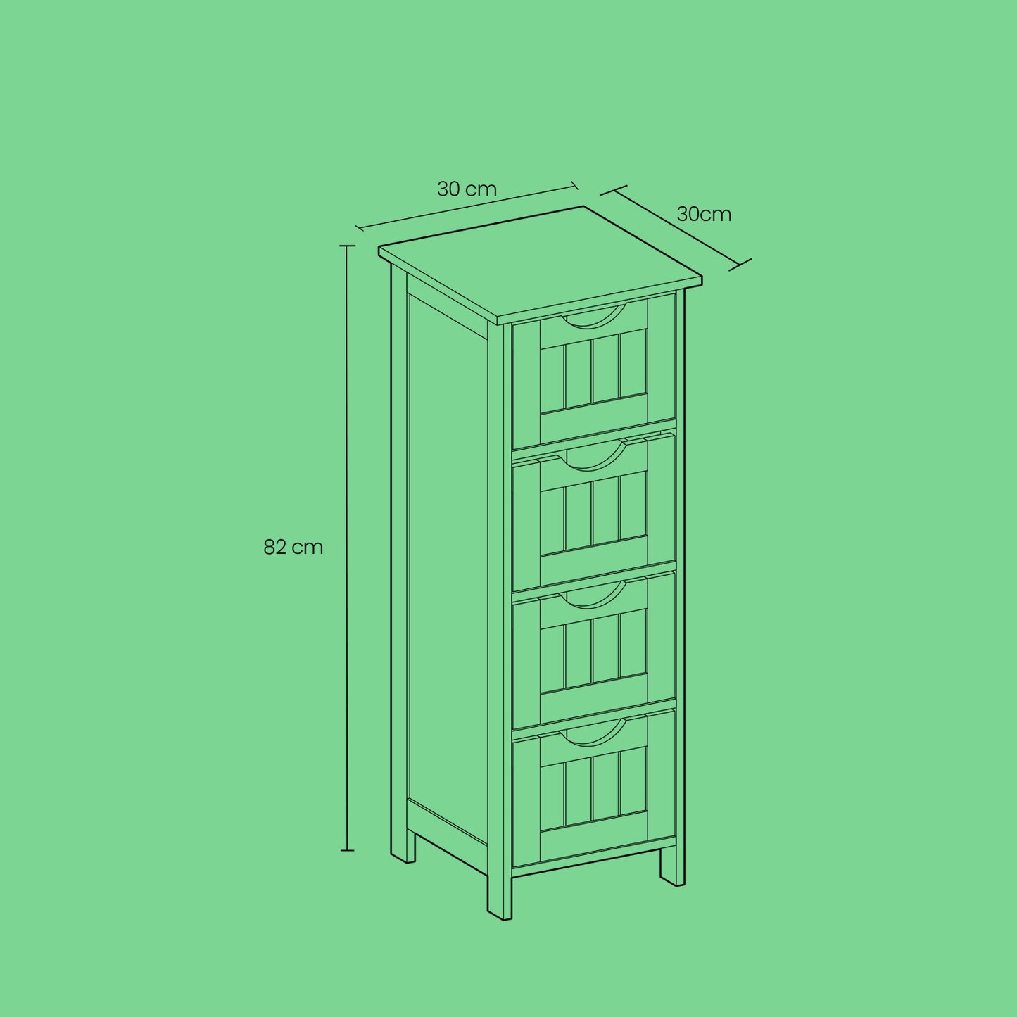 Freestanding Storage Cabinet for Bathroom, with Drawers, Modern Bathroom Storage Organiser Unit, Green - image 6