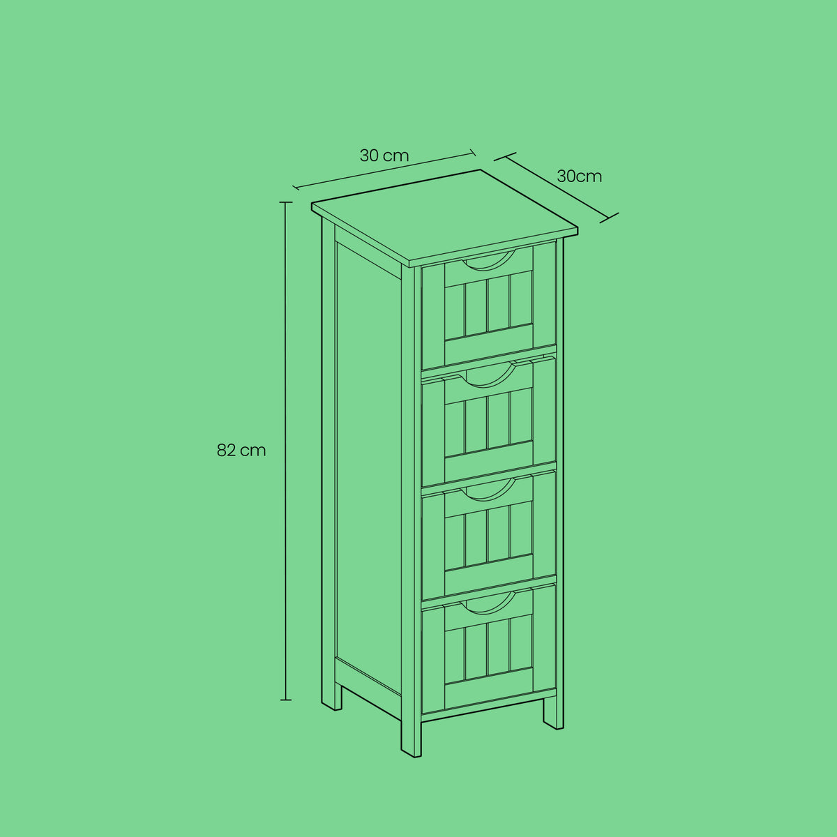 Freestanding Storage Cabinet for Bathroom, with Drawers, Modern Bathroom Storage Organiser Unit, Green - image 6