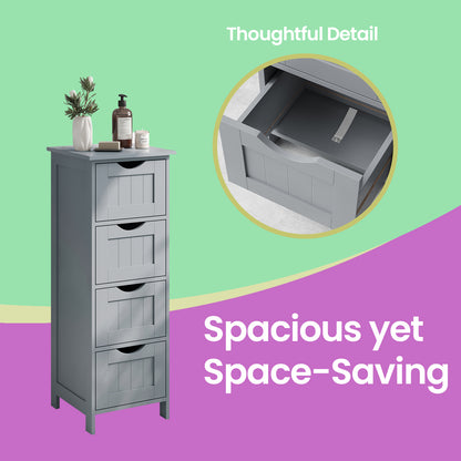 Freestanding Storage Cabinet for Bathroom, with Drawers, Modern Bathroom Storage Organiser Unit, Green - image 17