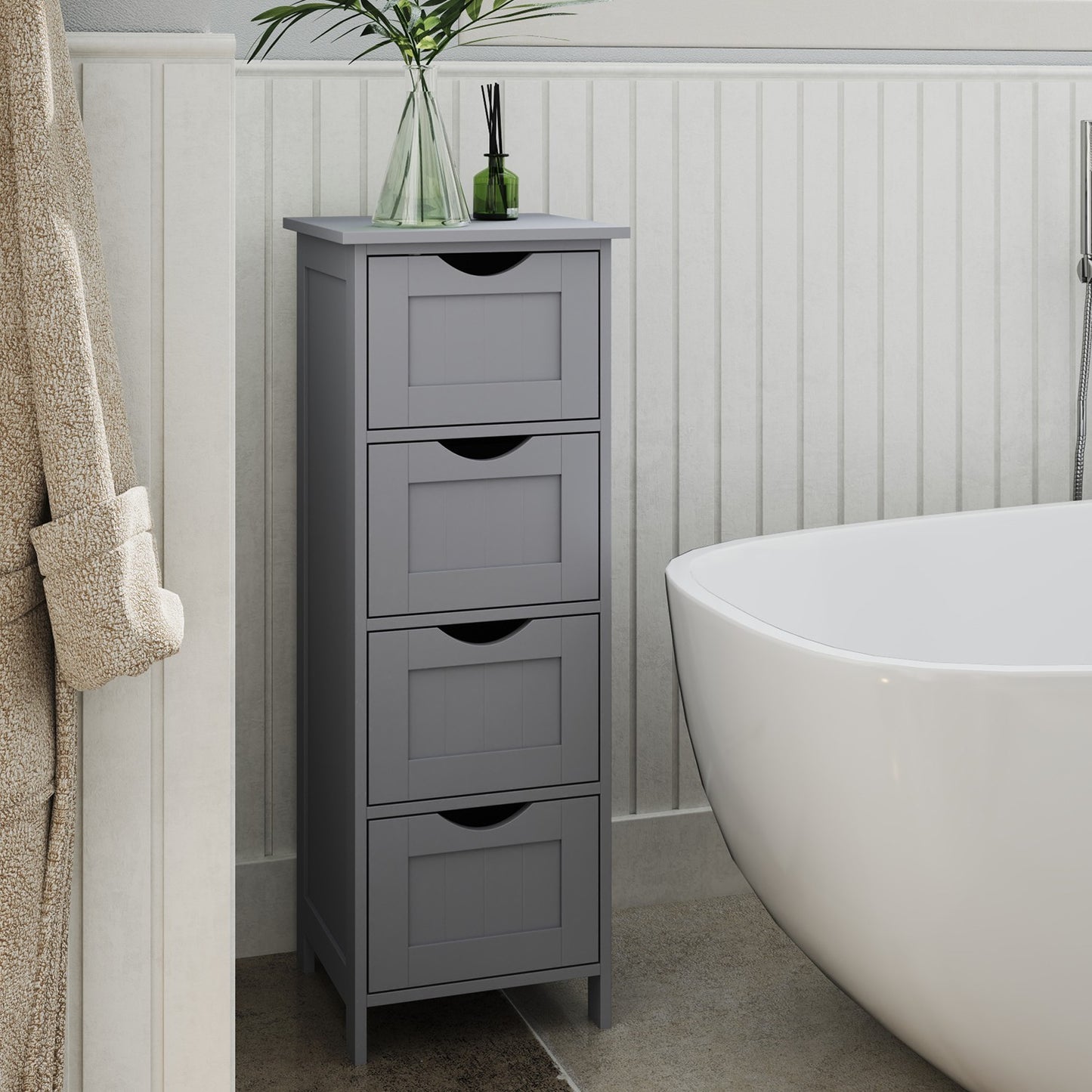 Freestanding Storage Cabinet for Bathroom, with Drawers, Modern Bathroom Storage Organiser Unit, Green - image 20