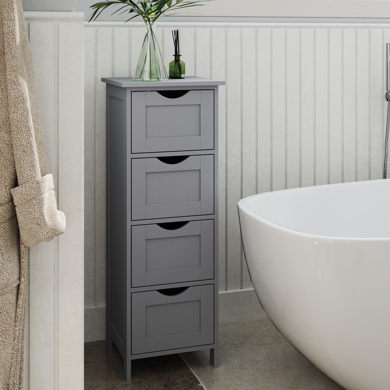 Freestanding Storage Cabinet for Bathroom, with Drawers, Modern Bathroom Storage Organiser Unit, Green - image 20