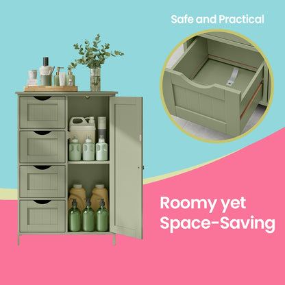 Bathroom Floor Storage Cabinet, Bathroom Storage Unit with 4 Drawers - image 30