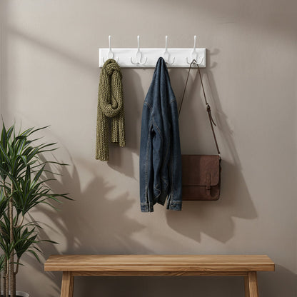 Wall Mounted Coat Hooks, White - image 1