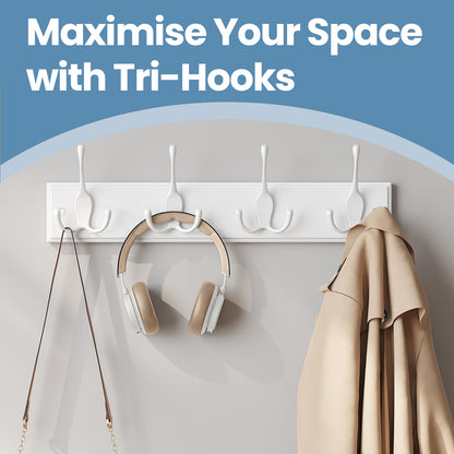 Wall Mounted Coat Hooks, White - image 2