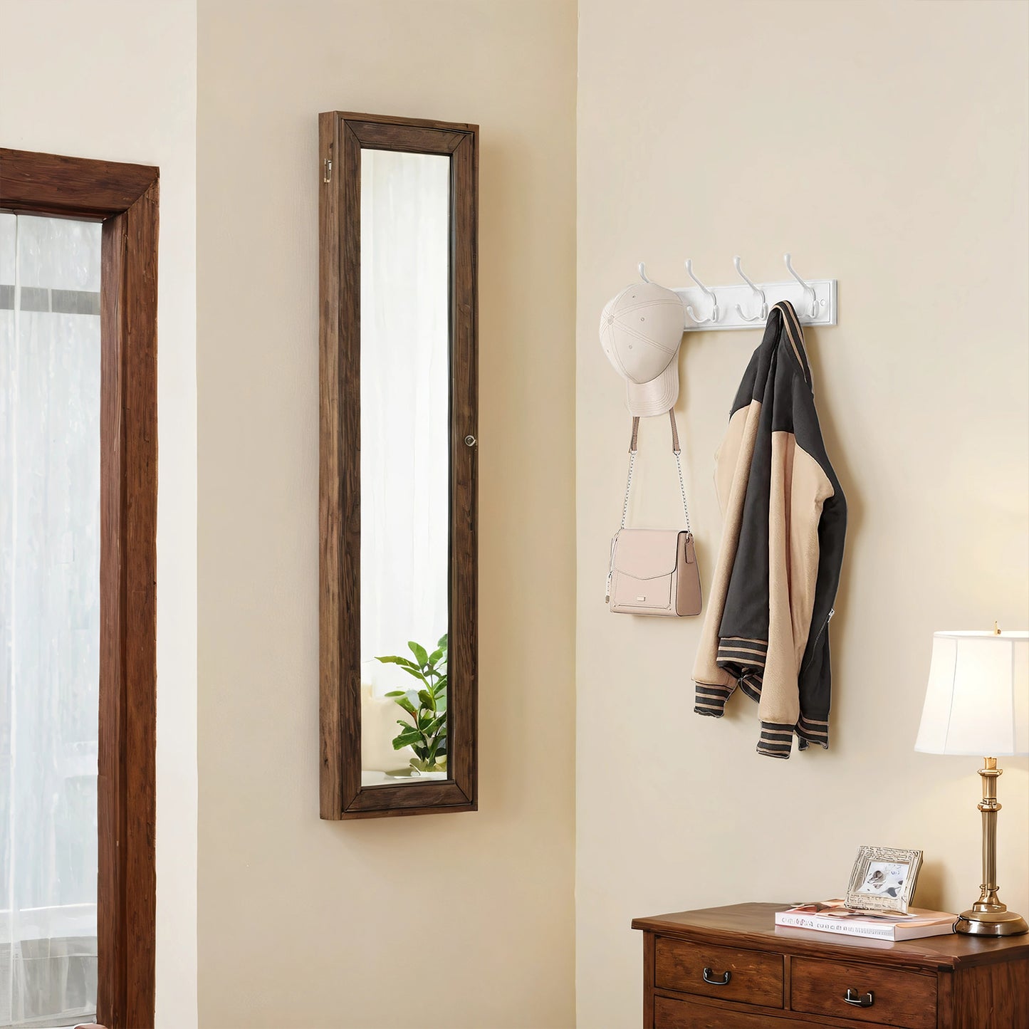 Wall Mounted Coat Hooks, White - image 4