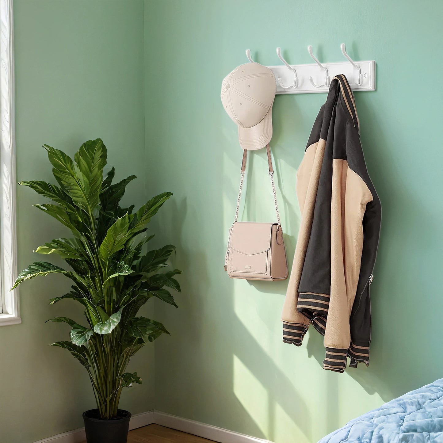 Wall Mounted Coat Hooks, White - image 6