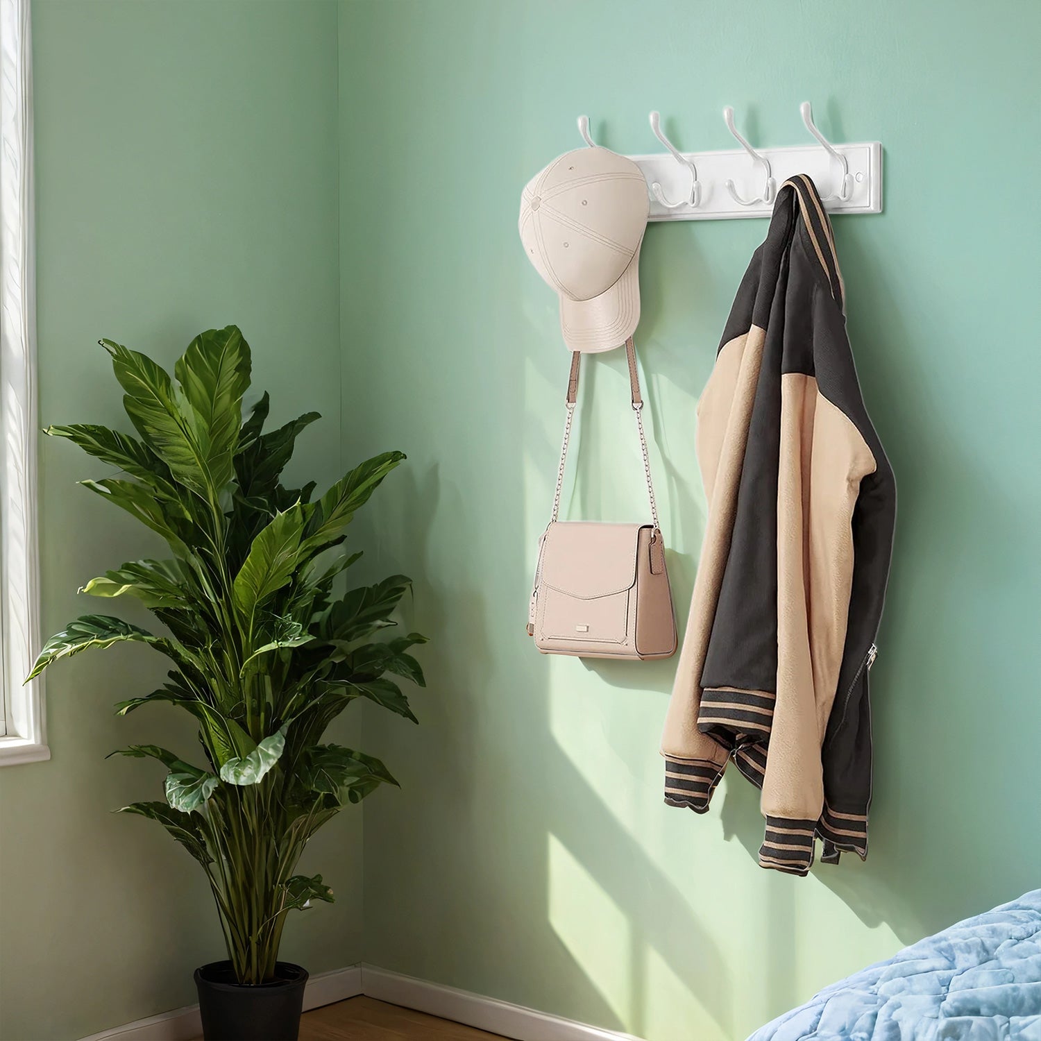 Wall Mounted Coat Hooks, White - image 6