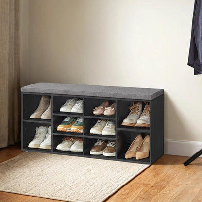Shoe Bench, Storage Bench with Padded Seat, 9 Compartments - image 20