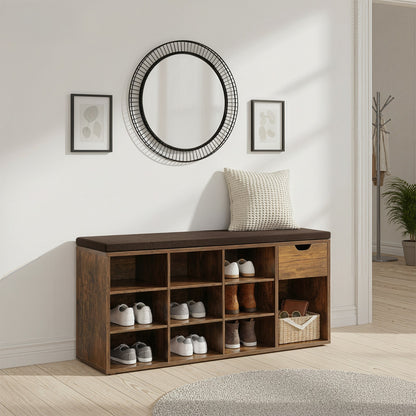 Shoe Bench with Drawer and Open Compartments - image 10