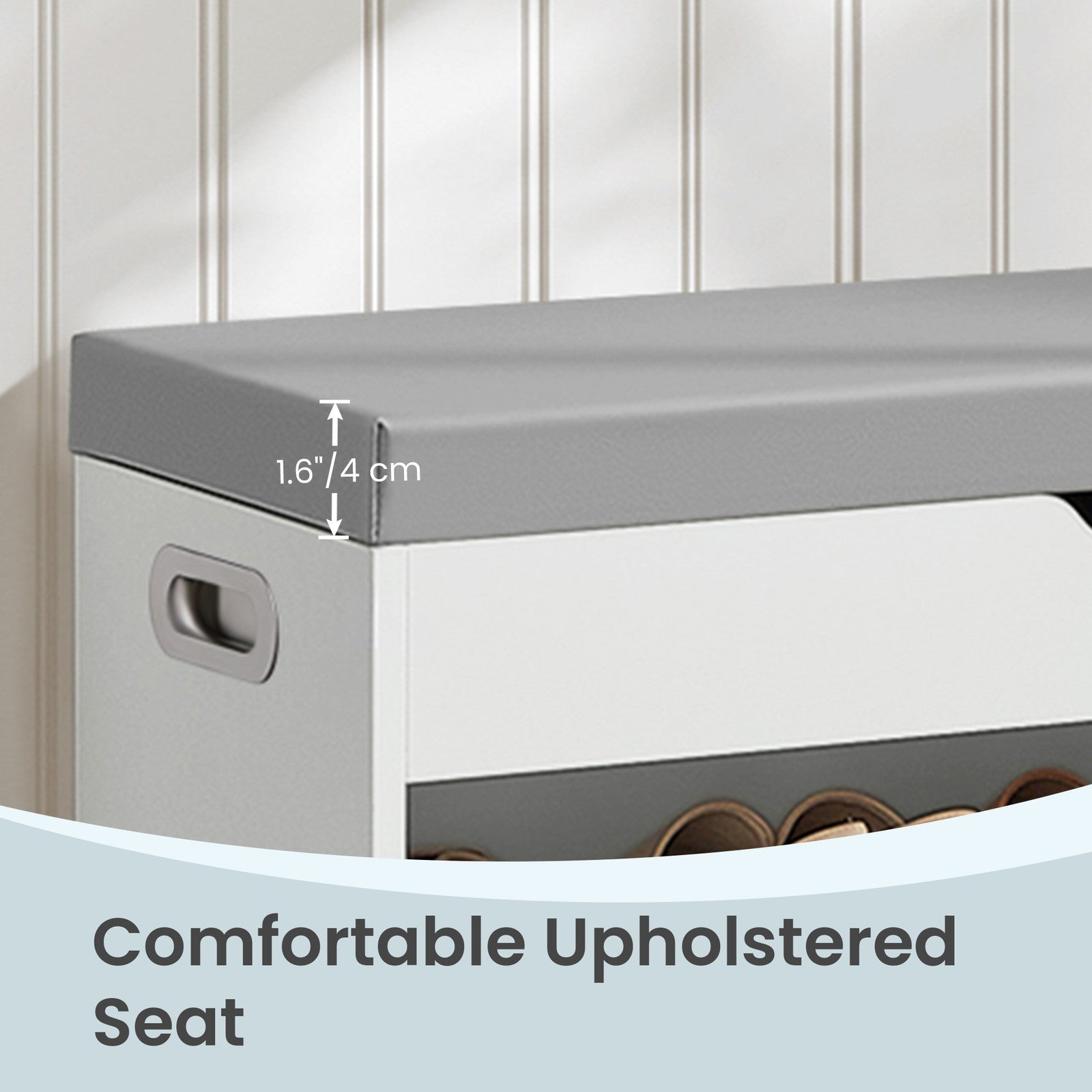 Entryway Storage Bench with Shelves, Cushioned Shoe Organiser, Hidden Compartment, Bedroom, Hallway, Brown - image 28