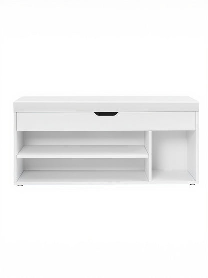 Entryway Storage Bench with Shelves, Cushioned Shoe Organiser, Hidden Compartment, Bedroom, Hallway, Brown - image 8