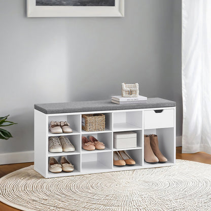 Shoe Bench with Drawer and Open Compartments - image 13