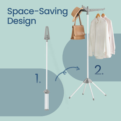 Clothes Drying Rack, 150 cm Tall Laundry Rack with 3 Rotatable Arms for Hangers, 4 Legs - image 4