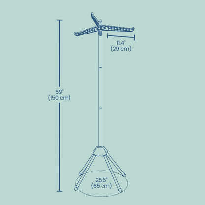 Clothes Drying Rack, 150 cm Tall Laundry Rack with 3 Rotatable Arms for Hangers, 4 Legs - image 7