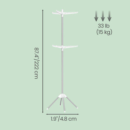 Clothes Drying Rack, 150 cm Tall Laundry Rack with 3 Rotatable Arms for Hangers, 4 Legs - image 10