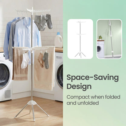 Clothes Drying Rack, 150 cm Tall Laundry Rack with 3 Rotatable Arms for Hangers, 4 Legs - image 14
