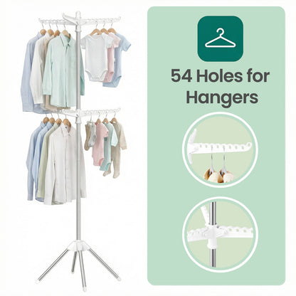 Clothes Drying Rack, 150 cm Tall Laundry Rack with 3 Rotatable Arms for Hangers, 4 Legs - image 15