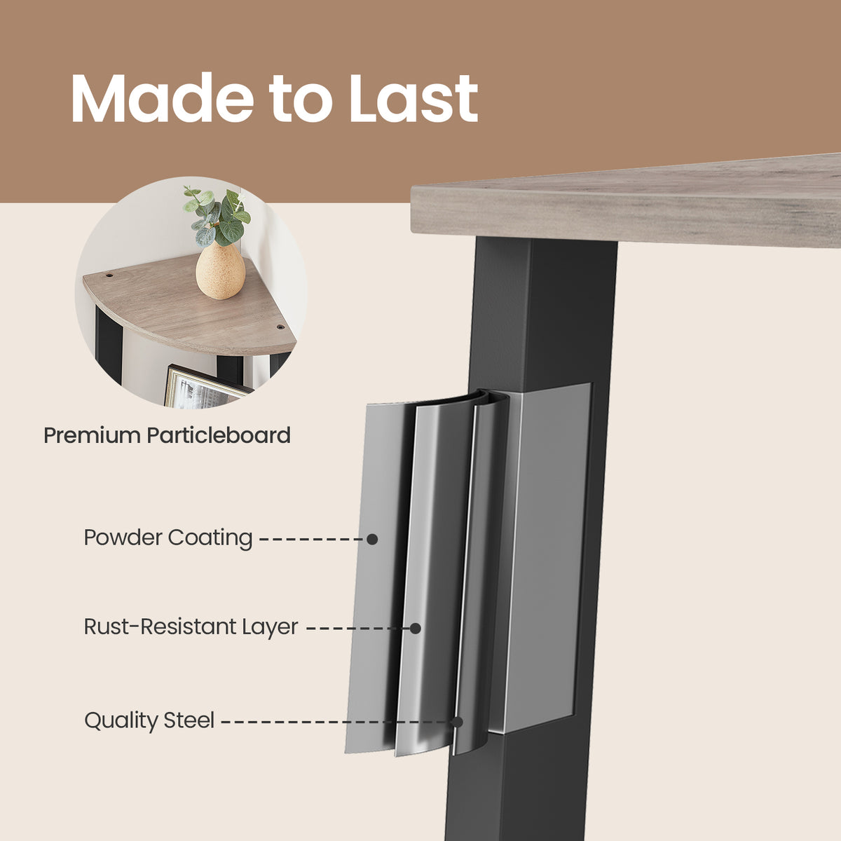 Corner Shelf, 4-Tier Corner Bookshelf, Storage Shelving Unit with Steel Frame - image 4