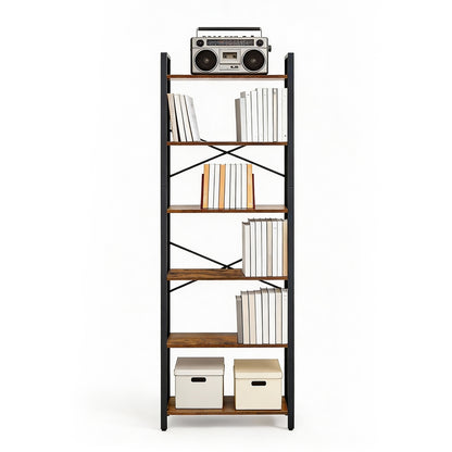 Storage Rack with 6 Tiers, Book Shelf, 30 x 80 x 186 cm, for Study, Living Room, Bedroom, Brown - image 8